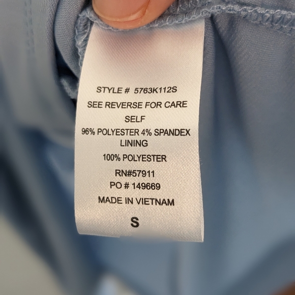 Light Blue Stretch Tie Waist Midi Dress (Size Small) - Picture 6 of 10